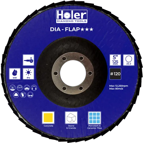125 Mm Black Diamond Cup Wheel – #120 Grit (Dia Flap Type) 1