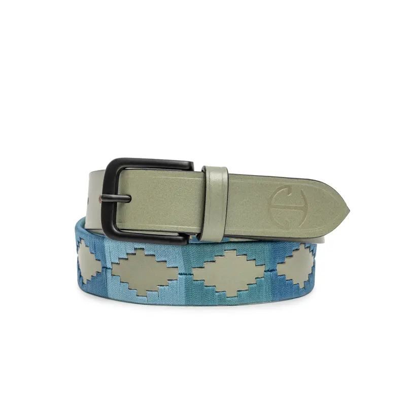 Azura Blue Leather Polo Belt – Premium Fit 1