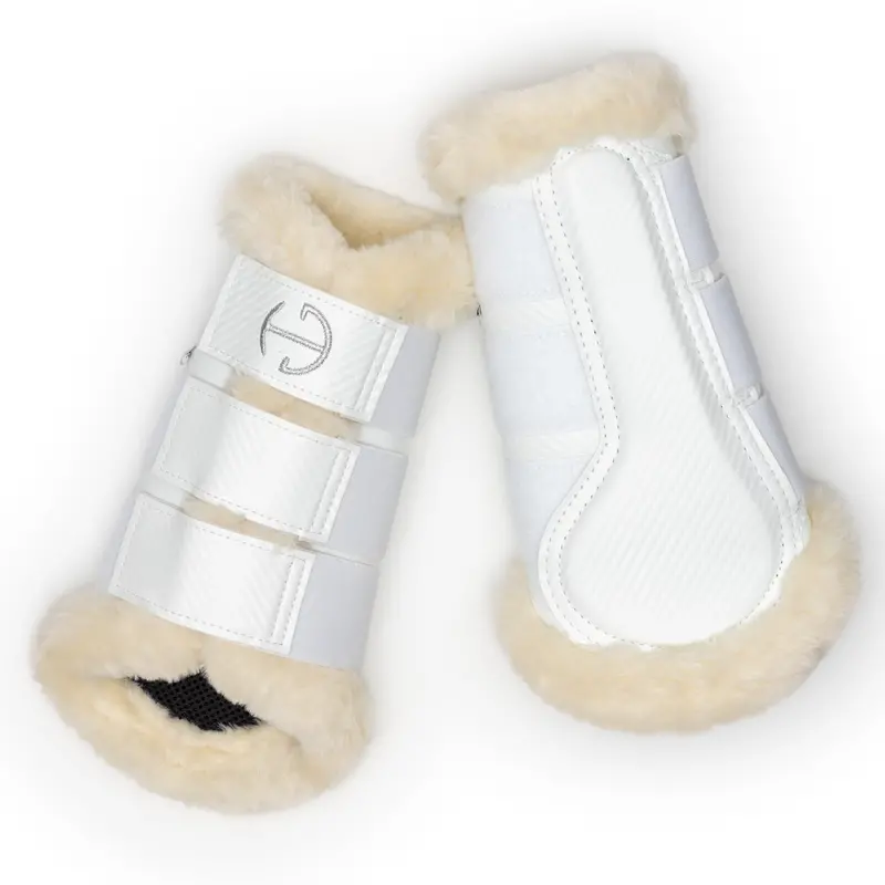 Carbon Tech White/Natural Mesh-Lined Brushing Boots 1