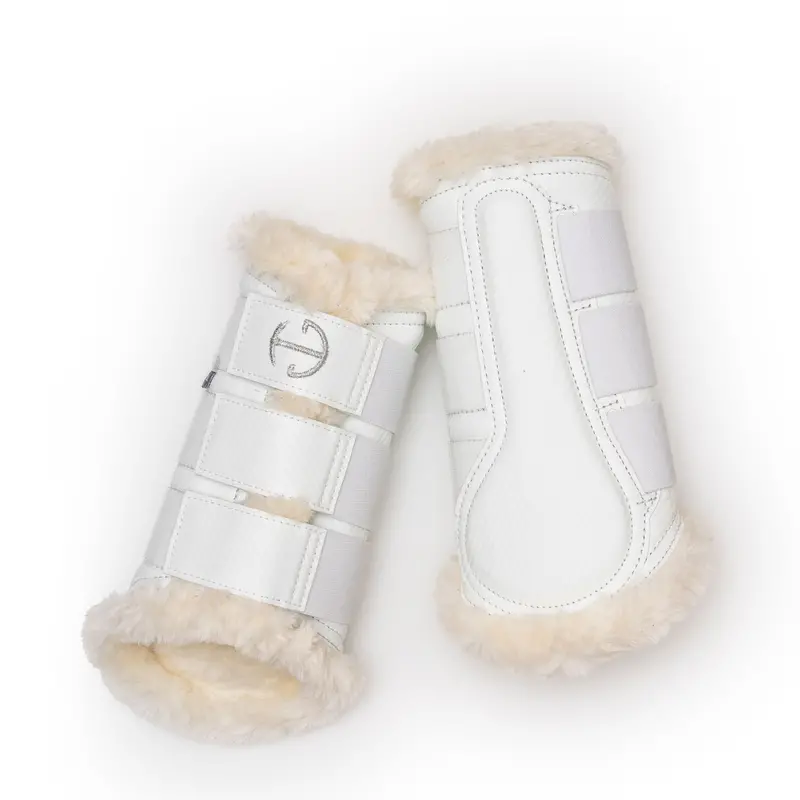 Carbon Tech White/Natural Mesh-Lined Brushing Boots 1