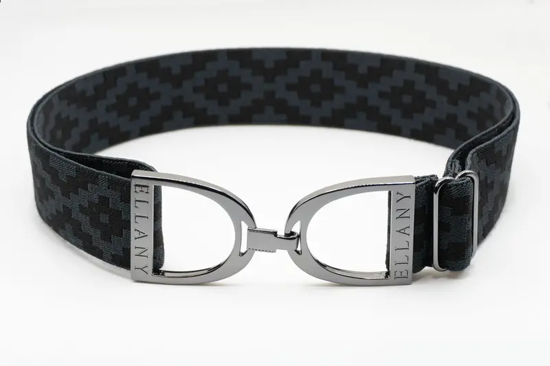 Charcoal Polo 1.5-Inch Gunmetal Stirrup Elastic Belt 1