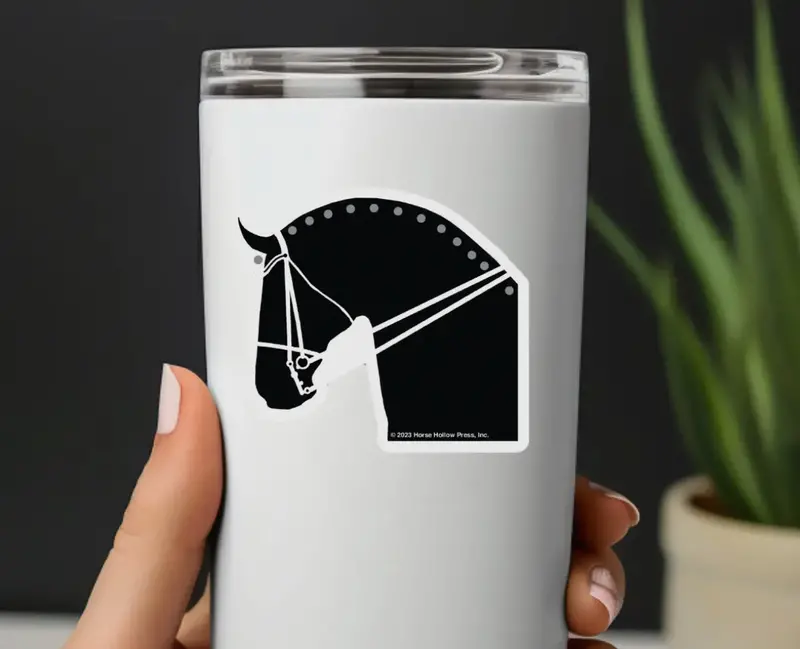 Dressage Horse Vinyl Tumbler Sticker 1