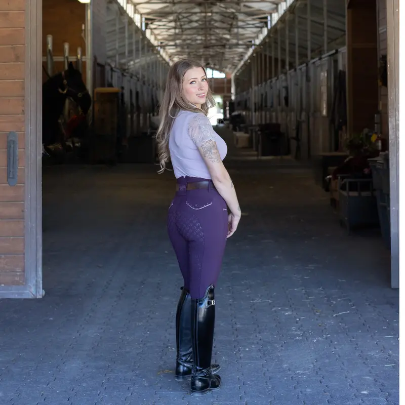 Evolution Dark Plum High-Waist Full-Seat Breeches 1