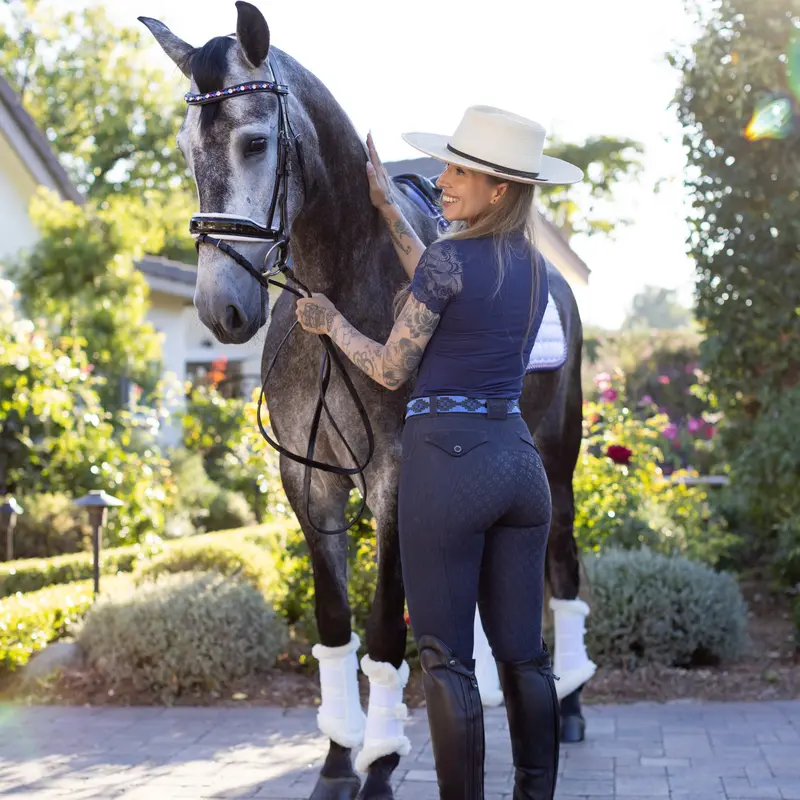 Evolution Luxe Navy Denim Full-Seat Riding Breeches 1
