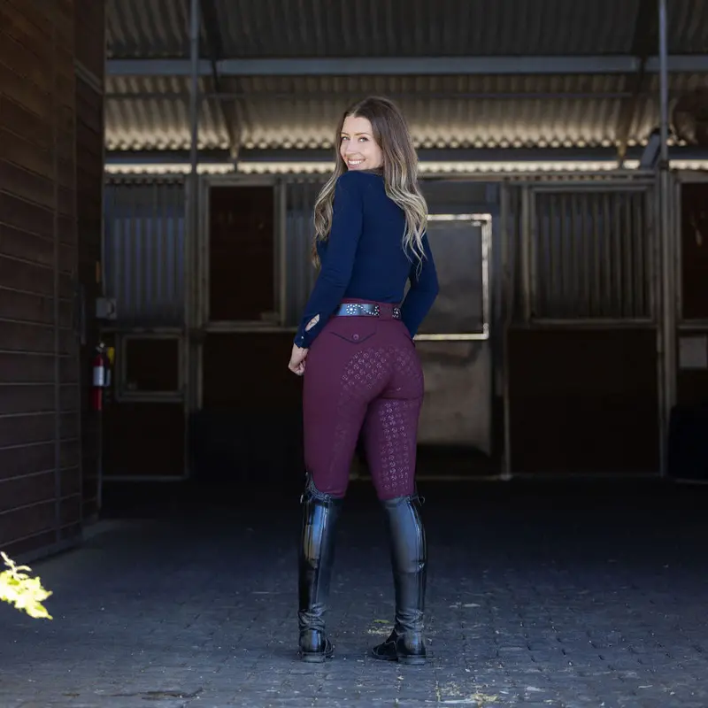 Evolution Mid-Rise Full-Seat Breeches In Merlot 1