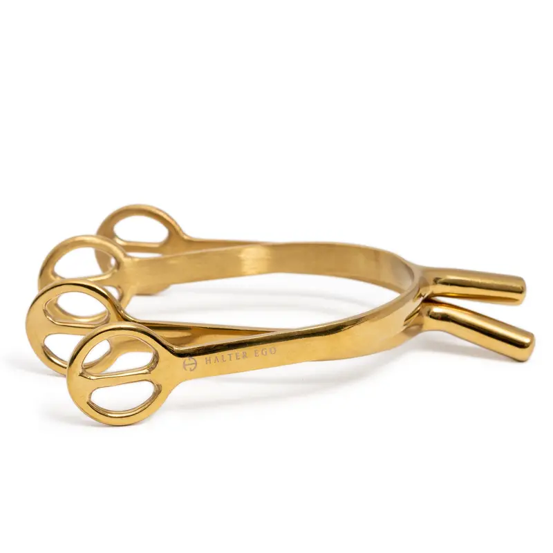 Gold-Finished Long-Shank Riding Spurs 1