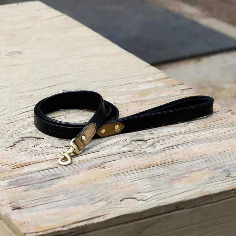 Halter Ego® Milan Dog Leash – Sleek Black Leather Design 1