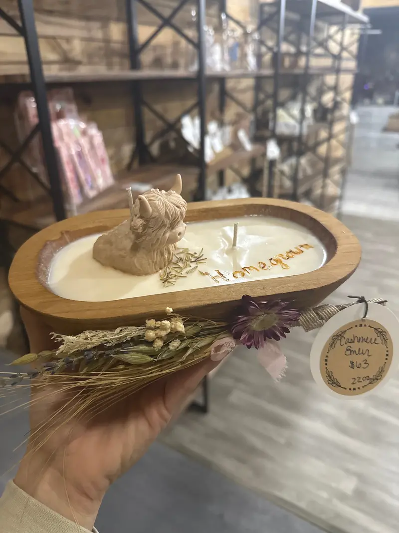 Highland Cow-Themed Candle Boat | Hand-Poured Soy Wax | Homegrown By Soy To The World 1