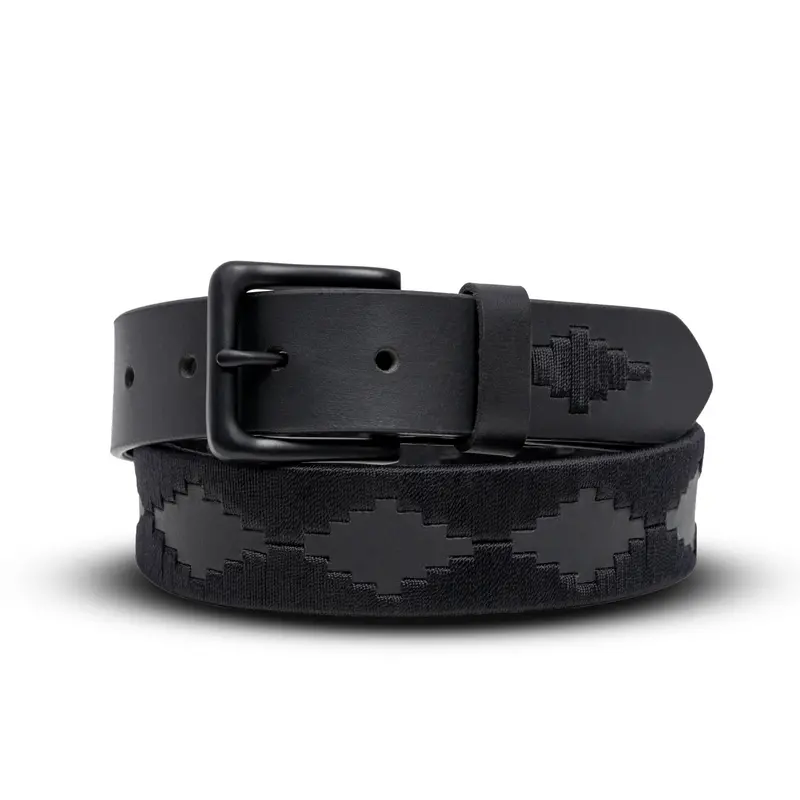 La Sombra Black Onyx-Embossed Polo Belt 1