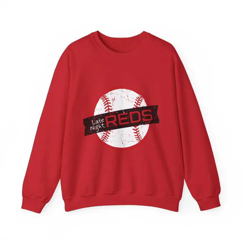 Late Night Reds Crewneck Sweatshirt – Cozy Fleece Pullover 1