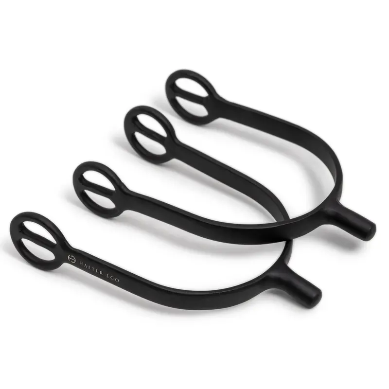 Matte Black Short-Shank Equestrian Spurs 1