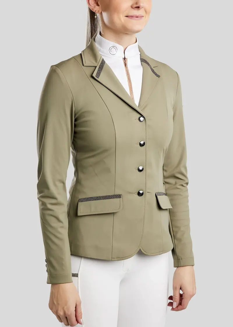 Montar Mogloria Dusty Green Competition Coat – Gun Metal Caviar Detailing 1