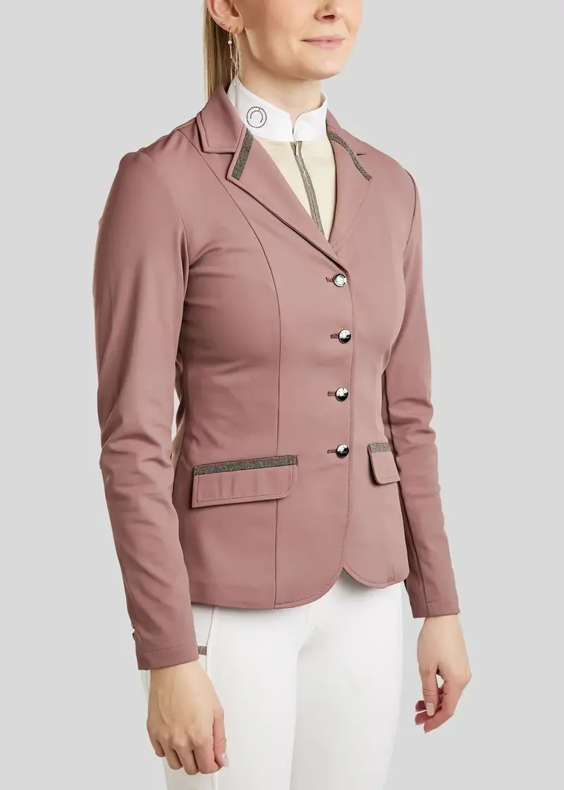 Montar Mogloria Dusty Rose Competition Coat – Gun Metal Caviar Tape Finish 1