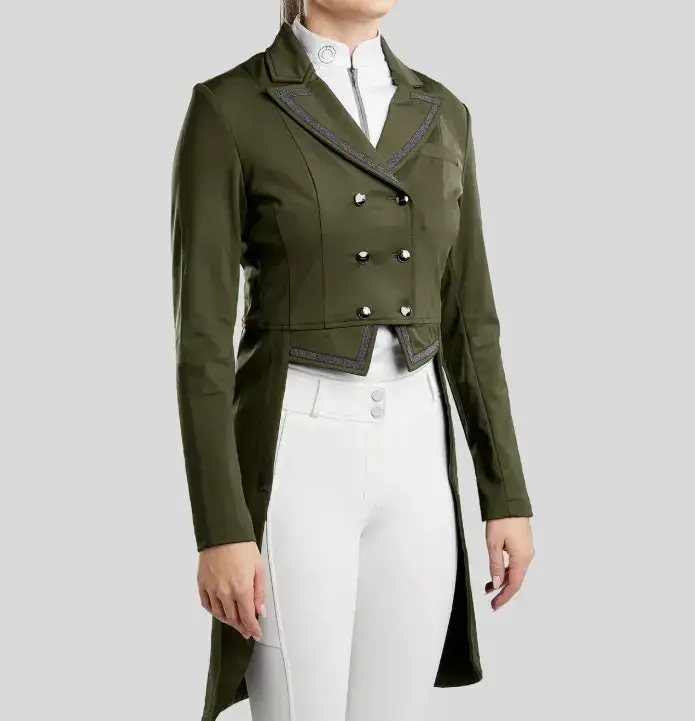 Montar Mogloria Olive Green Long-Tail Competition Coat – Gun Metal Accents 1
