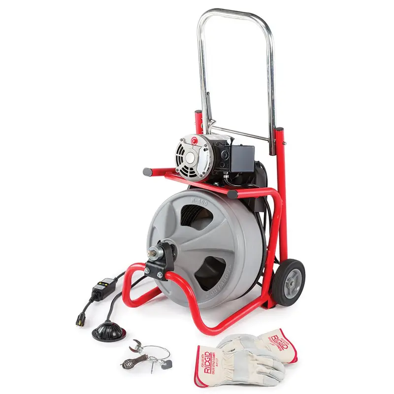 Ridgid K-400 Drum Machine Kit With C-45 Iw Cable And Protective Gloves (26998) 1