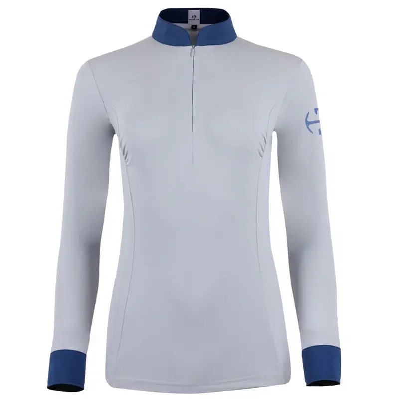 Roxana Cadet Blue And French Gray Long-Sleeve Riding Shirt 1
