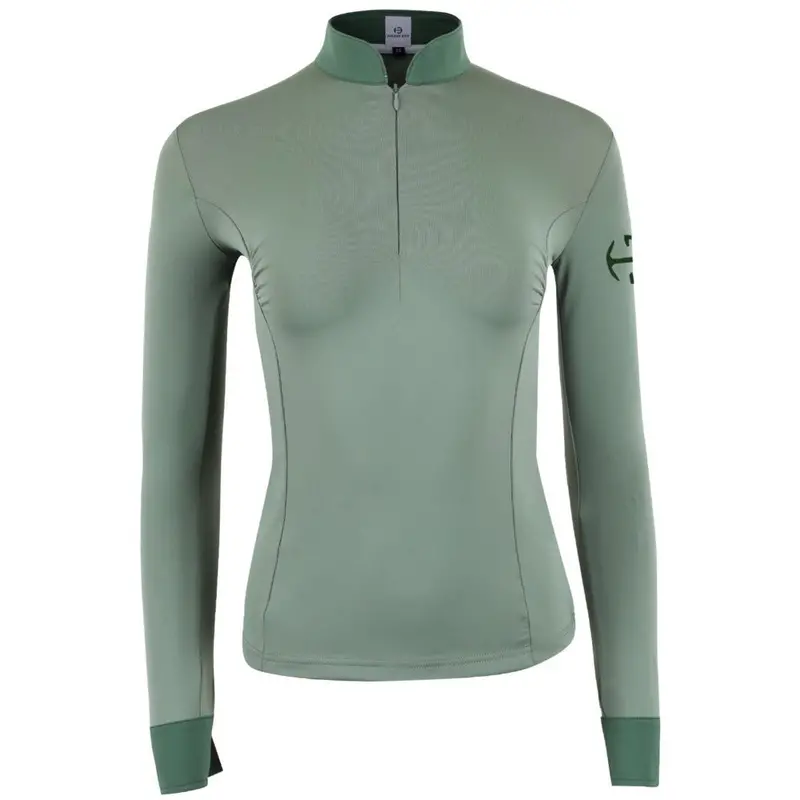 Roxana Sage And Hunter Green Riding Shirt – Long Sleeve Performance Top 1