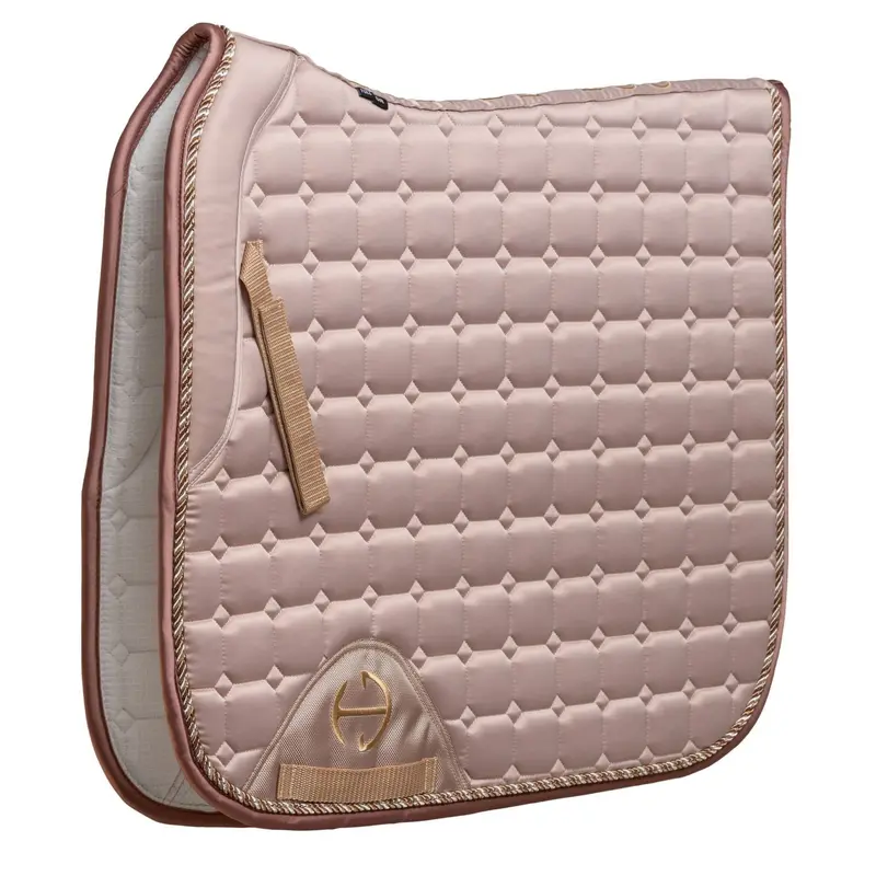 Satin Classic Champagne Taupe Dressage Saddle Pad 1