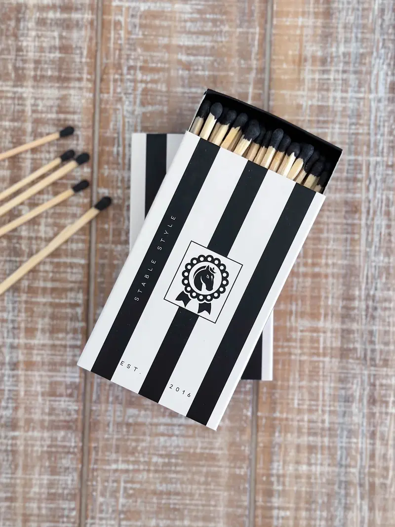 Stable Style Black-And-White Striped Matchbox Set 1