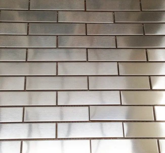 Stainless Steel Brick-Style Metal Mosaic Tile 1
