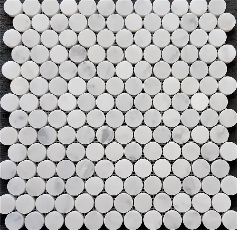 T-Stone Carrara Round Accent Tile – Individual Unit 1