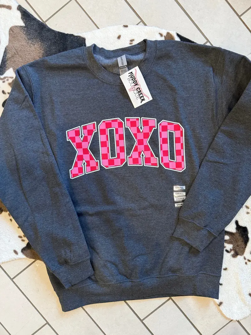Xoxo Embossed Crewneck Sweatshirt | Muddy Creek 1