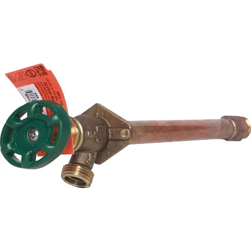 Arrowhead Brass Frost-Resistant Wall Hydrant With Anti-Siphon Quarter-Turn Valve – 1/2" Fip × 3/4" Mip × 3/4" Ht, 10" Length 1