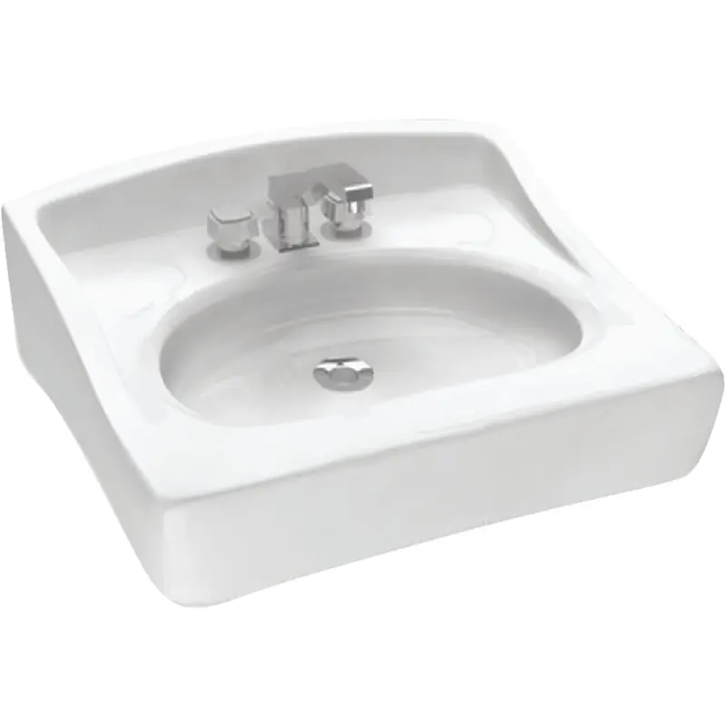 Cato Caribe Wall-Hung Rectangular Bathroom Sink – Glossy White 1