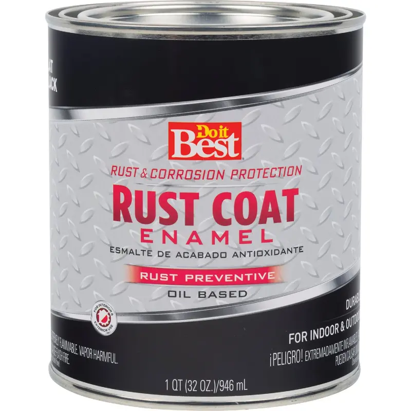 Do It Best Rust Coat Flat Black Oil-Based Enamel — 1-Quart Protective Interior Coating 1
