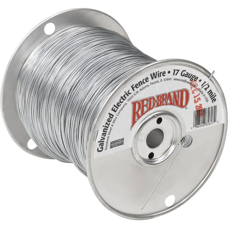 Keystone Red Brand Electric Fence Wire – 1/2-Mile Roll, 17 Gauge Steel 1