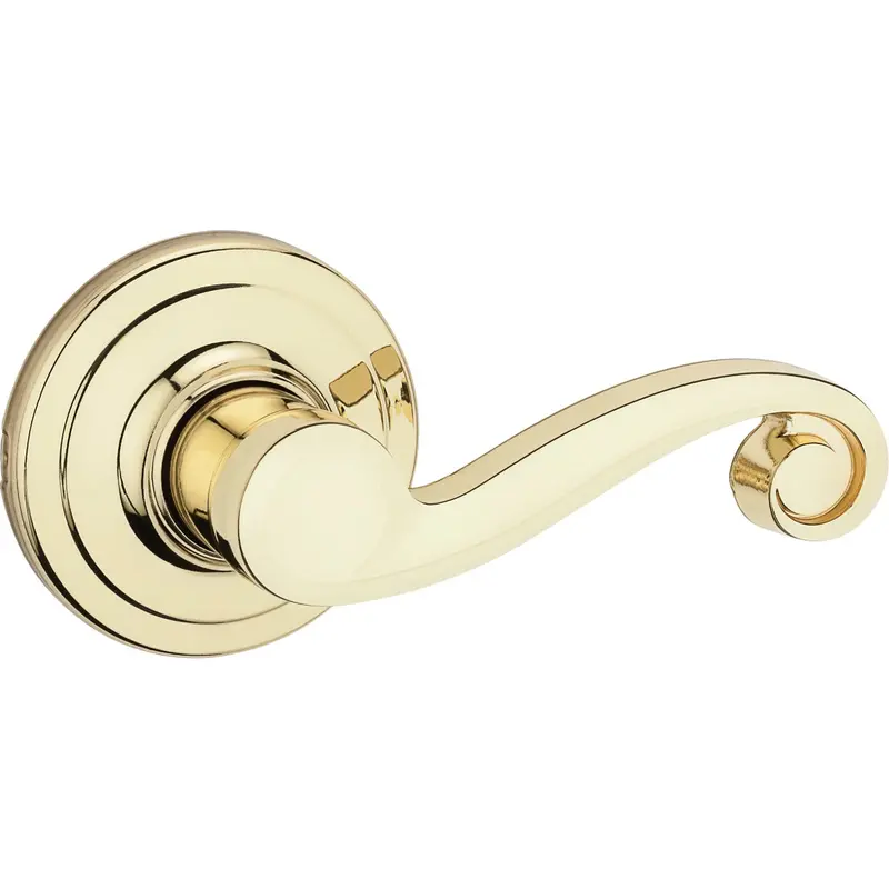 Kwikset Lido Dummy Lever – Polished Brass, Left-Hand Mount 1