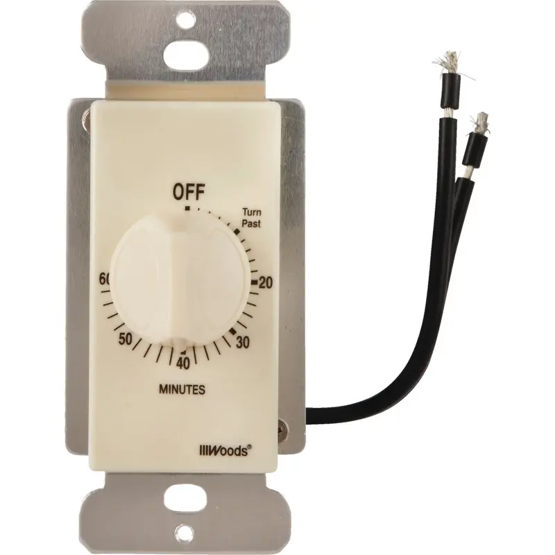Woods Almond Spring-Wound Light Timer – 125-Volt Mechanical Countdown Switch 1
