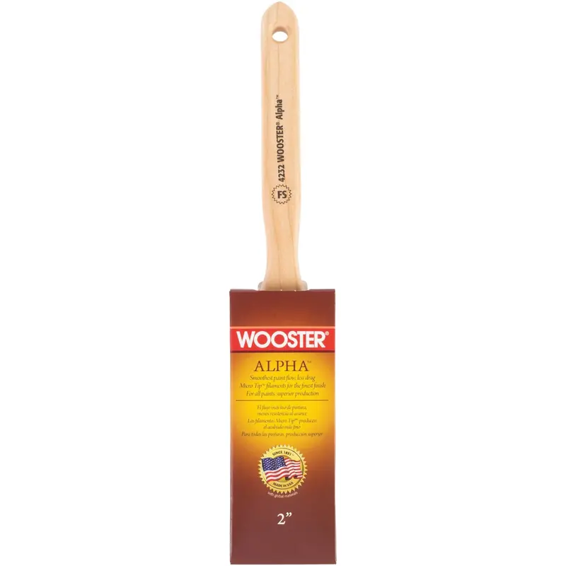 Wooster Alpha 2-Inch Premium Flat Paint Brush – Synthetic Bristles For Smooth Finish 1