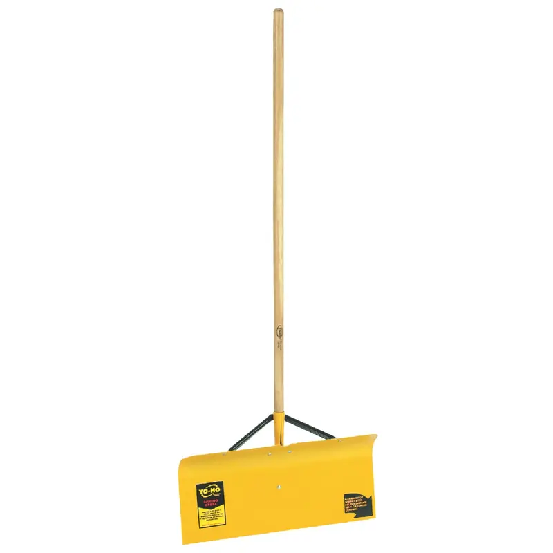 Yo-Ho Heavy-Duty 24-Inch Steel Snow Pusher With 48-Inch Wooden Handle 1