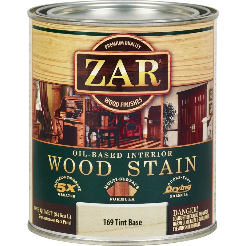 Zar Oil-Based Wood Stain – Tintable Base, 1 Quart 1